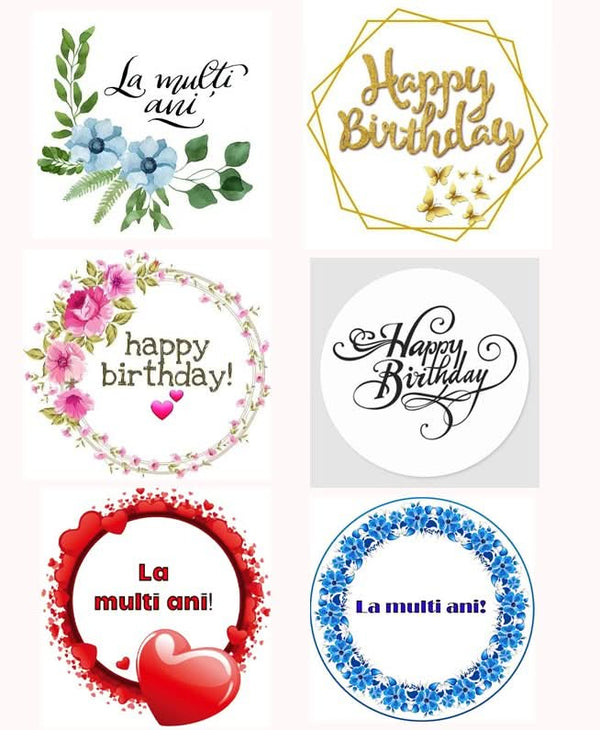 Imagine comestibila, vafa, format A4, Mesaj Aniversar Imagini comestibile Nati Shop