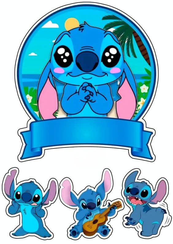 Imagine comestibila, vafa sau icing, format A4, Lilo and Stitch Imagini comestibile Nati Shop