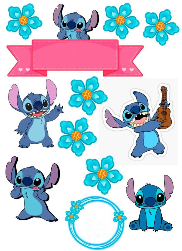 Imagine comestibila, vafa sau icing, format A4, Lilo and Stitch Imagini comestibile Nati Shop
