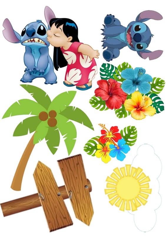 Imagine comestibila, vafa sau icing, format A4, Lilo and Stitch Imagini comestibile Nati Shop