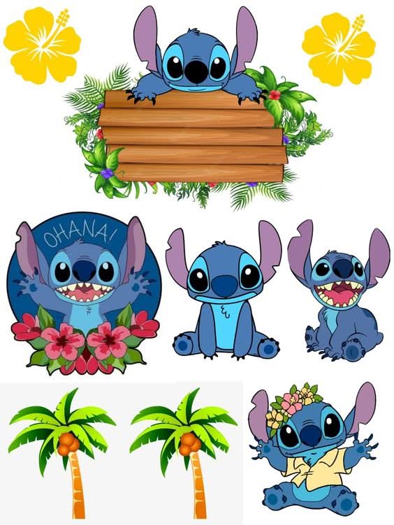 Imagine comestibila, vafa sau icing, format A4, Lilo and Stitch Imagini comestibile Nati Shop