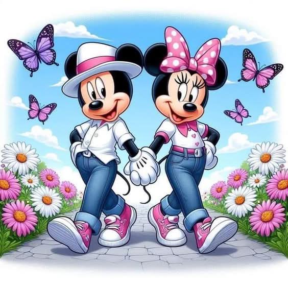 Imagine comestibila, vafa sau icing, format A4, Mickey si Minnie Mouse Imagini comestibile Nati Shop