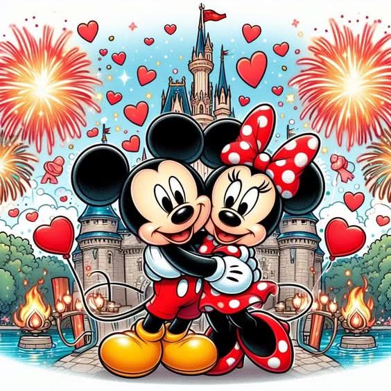 Imagine comestibila, vafa sau icing, format A4, Mickey si Minnie Mouse Imagini comestibile Nati Shop