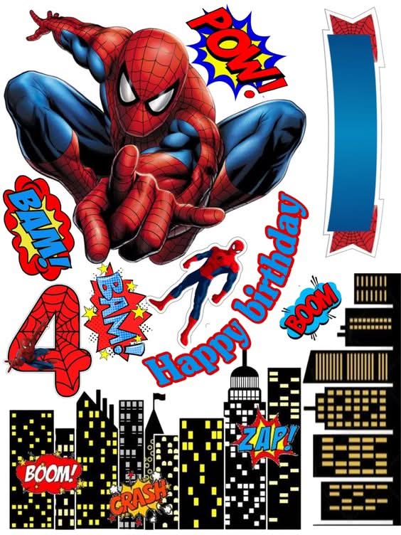 Imagine comestibila, vafa sau icing, format A4, Spiderman Imagini comestibile Nati Shop