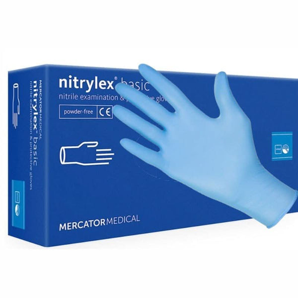 Manusi nitril nepudrate albastre Nitrylex 100buc, marimea XL Nati Shop