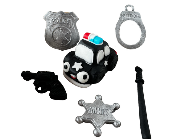 Set 6 decoratiuni comestibile din pasta de zahar, Politia Decoratiuni din Pasta de Zahar Naty Shop