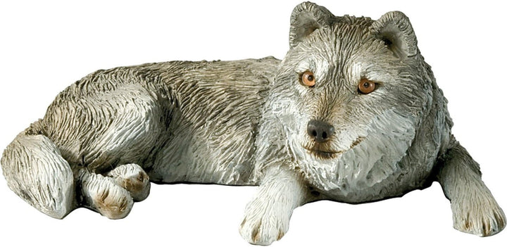 Sculptură mare de lup gri, gri, dimensiune originală Statuete si sculpturi Naty Shop Dimensiune medie Lupul cenușiu - predispus