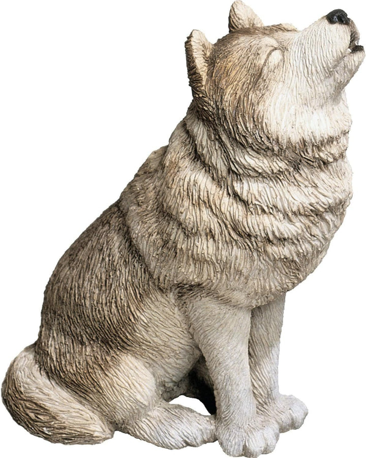 Sculptură mare de lup gri, gri, dimensiune originală Statuete si sculpturi Naty Shop Dimensiune medie Lupul cenușiu - Urletul