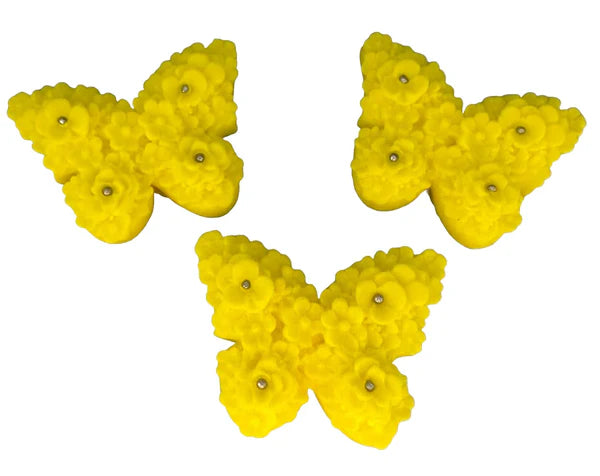 Set 3 decoratiuni comestibile, Fluturi galbeni